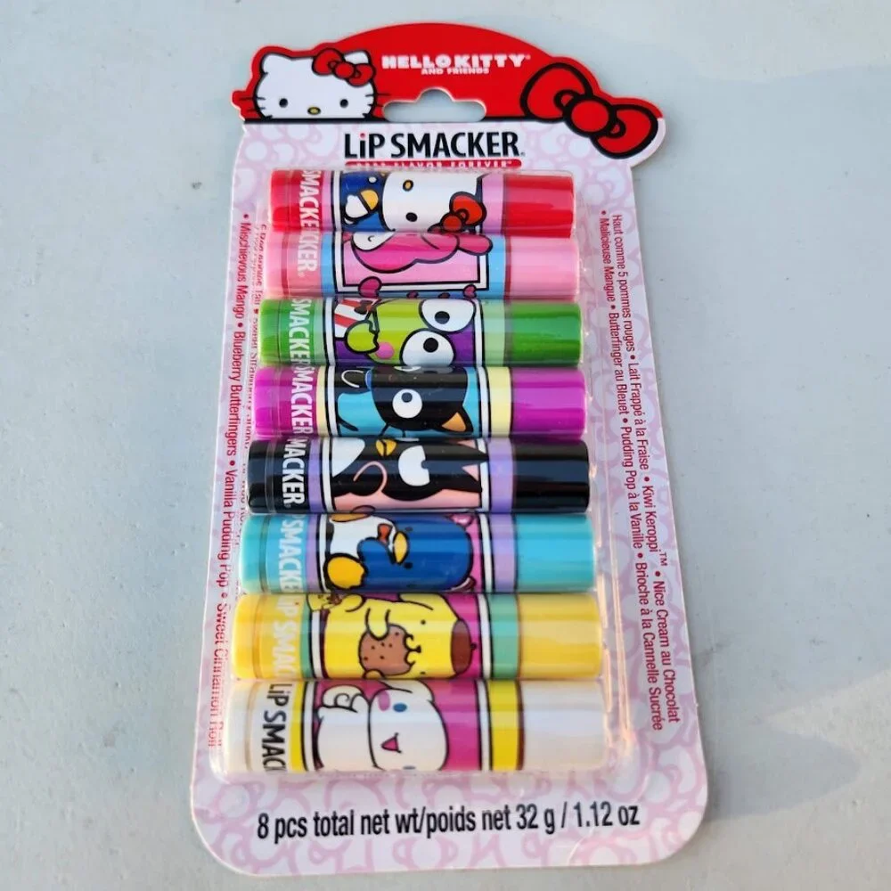 NEW Lip Smacker Sanrio Hello Kitty 8-Piece Flavored Lip Balm My Melody Little Tw